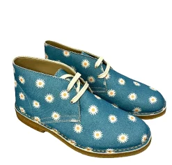 Scarpe di Maremma Polacchina Artigianale Margherite* Tela Colorata