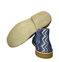 Scarpe di Maremma Polacchina Artigianale Missoni Blu* Tela Colorata