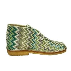 Scarpe di Maremma Polacchina Artigianale Missoni Verde* Tela Colorata