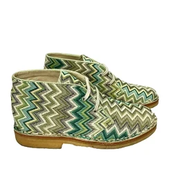 Scarpe di Maremma Polacchina Artigianale Missoni Verde* Tela Colorata