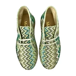 Scarpe di Maremma Polacchina Artigianale Missoni Verde* Tela Colorata