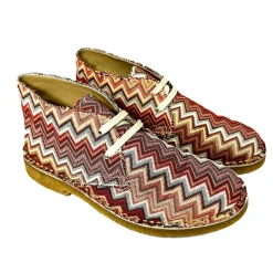 Scarpe di Maremma Polacchina Artigianale Missoni Rosso* Tela Colorata