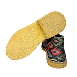 Scarpe di Maremma Polacchina Artigianale Rombi Scuri* Tela Colorata