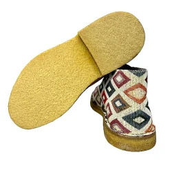 Scarpe di Maremma Polacchina Artigianale Rombi Chiari* Tela Colorata