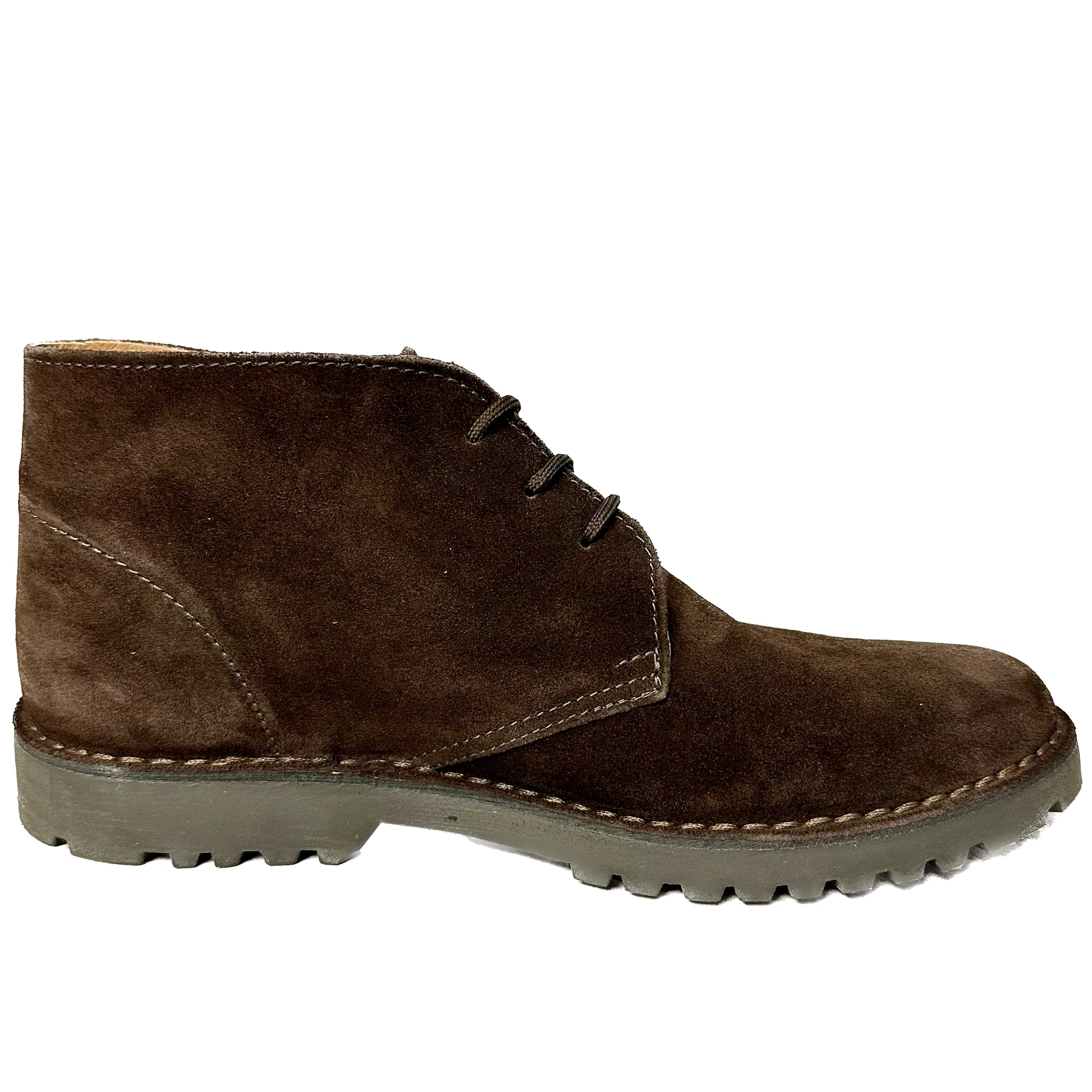 Scarpe di Maremma Polacchina Artigianale Testa Di Moro Carrarmato Interno In Pelle* Monocolore Camoscio