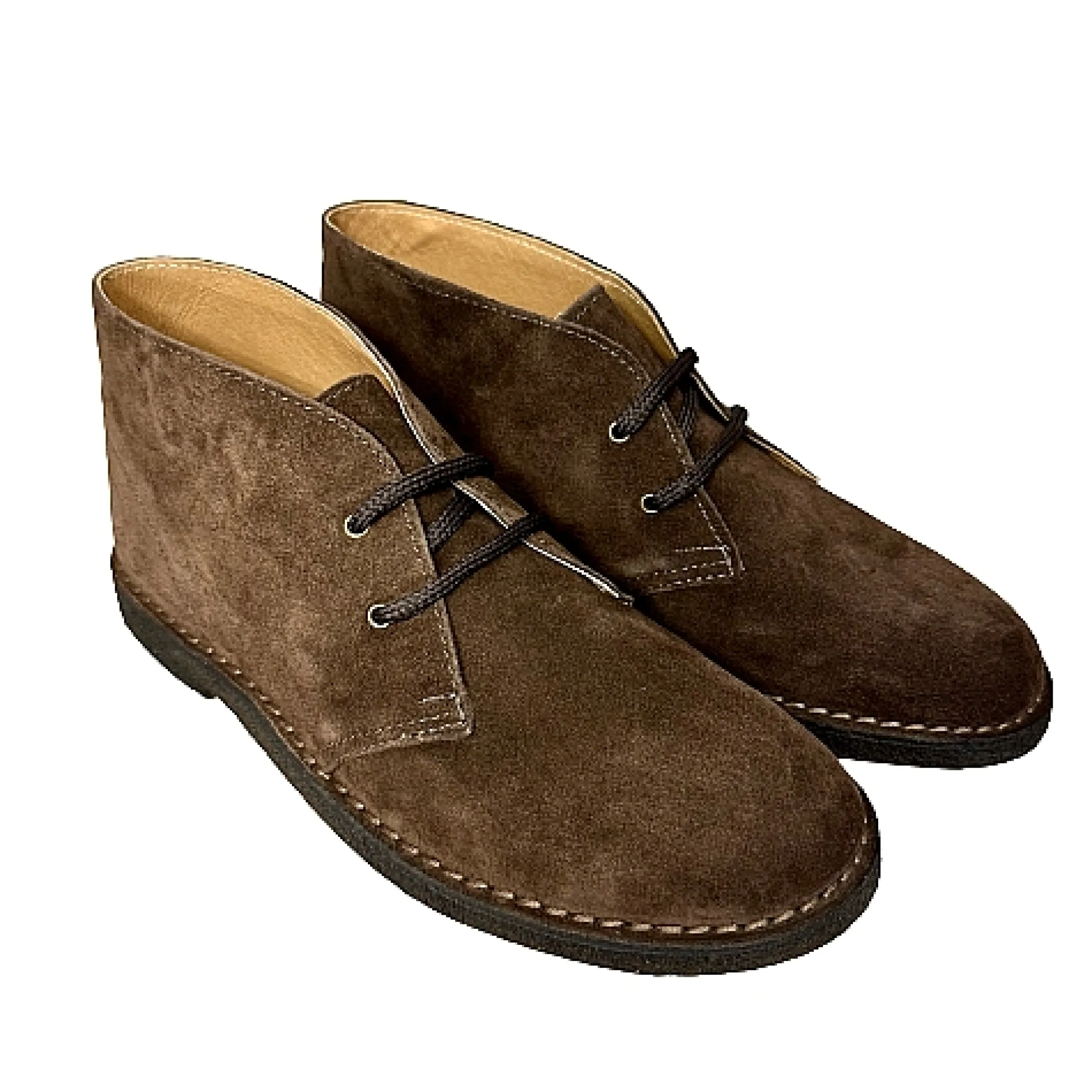 Scarpe di Maremma Polacchina Artigianale Testa Di Moro Interno In Pelle* Monocolore Camoscio
