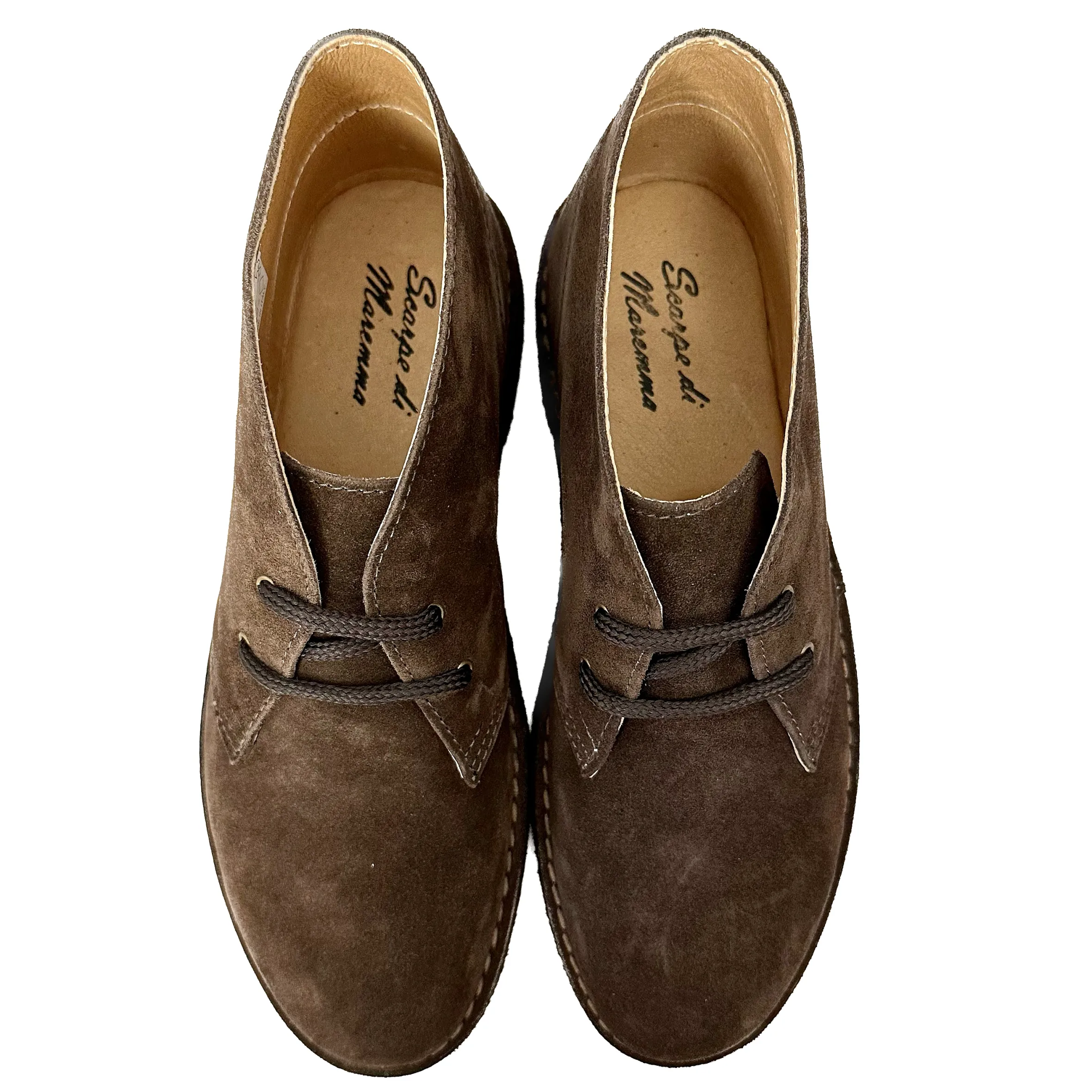Scarpe di Maremma Polacchina Artigianale Testa Di Moro Interno In Pelle* Monocolore Camoscio