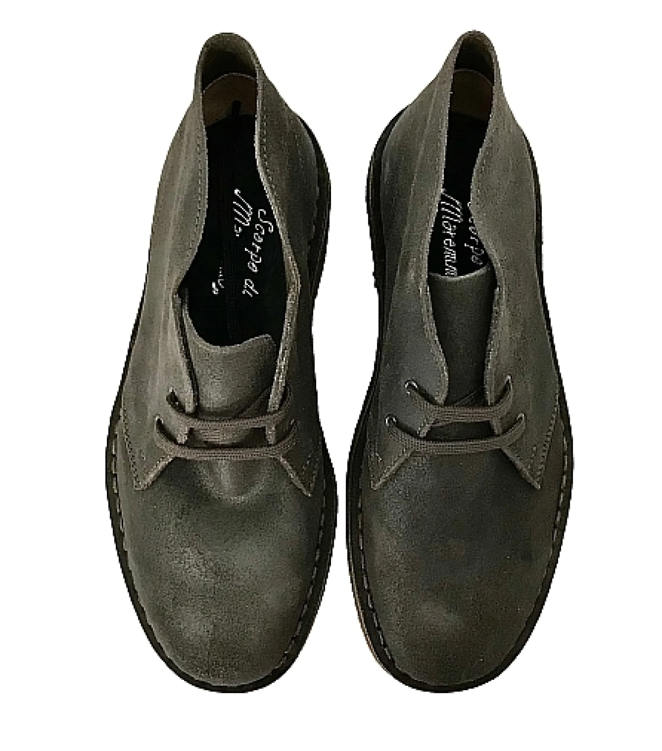 Scarpe di Maremma Polacchina Artigianale Testa Di Moro* Monocolore Camoscio