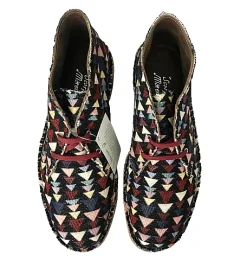 Scarpe di Maremma Polacchina Artigianale Triangoli Scuri* Tela Colorata