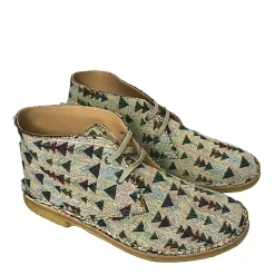 Scarpe di Maremma Polacchina Artigianale Triangoli Chiari* Tela Colorata