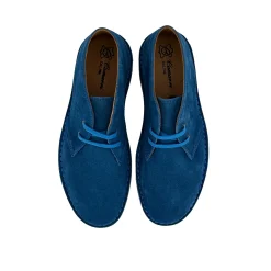 Scarpe di Maremma Polacchina Artigianale Turchese Interno In Pelle* Monocolore Camoscio
