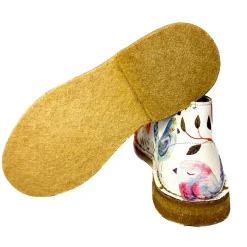 Scarpe di Maremma Polacchina Artigianale Uccellini* Tela Colorata