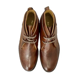Scarpe di Maremma Polacchino Artigianale In Bufalo Tuffato Cuoio*Uomo Stivaletti