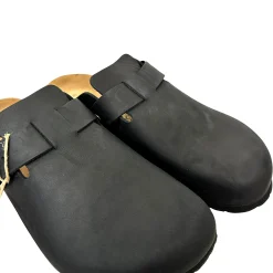 Scarpe di Maremma Sabot In Pelle Oliata Bionatura Nero Vibram*Uomo Sandali & Ciabatte