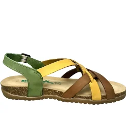 Scarpe di Maremma Sandalo Bionatura In Pelle Verde, Giallo, Marrone*Donna Sandali & Ciabatte