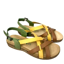 Scarpe di Maremma Sandalo Bionatura In Pelle Verde, Giallo, Marrone*Donna Sandali & Ciabatte
