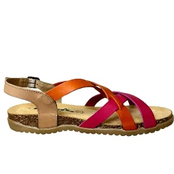 Scarpe di Maremma Sandalo Bionatura In Pelle Fucsia, Arancio, Taupe*Donna Sandali & Ciabatte
