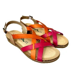 Scarpe di Maremma Sandalo Bionatura In Pelle Fucsia, Arancio, Taupe*Donna Sandali & Ciabatte