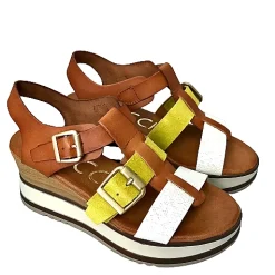 Scarpe di Maremma Sandalo Con Zeppa In Pelle Multicolor*Donna Sandali & Ciabatte