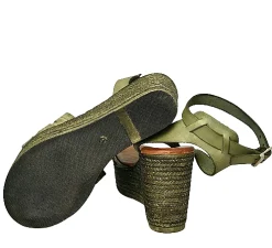 Scarpe di Maremma Sandalo Con Zeppa In Pelle Verde*Donna Sandali & Ciabatte