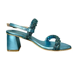 Scarpe di Maremma Sandalo Gioiello Azzurro In Pelle*Donna Sandali & Ciabatte