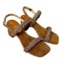 Scarpe di Maremma Sandalo Gioiello In Camoscio Cuoio*Donna Sandali & Ciabatte