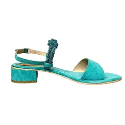 Scarpe di Maremma Sandalo Gioiello In Camoscio Azzurro*Donna Sandali & Ciabatte