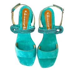 Scarpe di Maremma Sandalo Gioiello In Camoscio Azzurro*Donna Sandali & Ciabatte