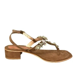 Scarpe di Maremma Sandalo Gioiello In Camoscio Cuoio Nude*Donna Sandali & Ciabatte