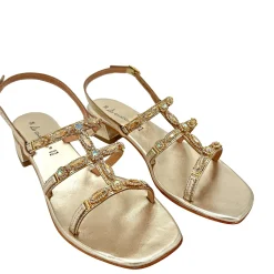 Scarpe di Maremma Sandalo Gioiello In Pelle Laminata Oro*Donna Sandali & Ciabatte