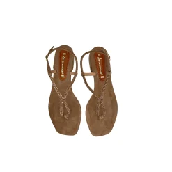 Scarpe di Maremma Sandalo Gioiello Infradito In Camoscio Nude*Donna Sandali & Ciabatte
