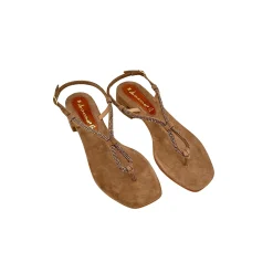 Scarpe di Maremma Sandalo Gioiello Infradito In Camoscio Nude*Donna Sandali & Ciabatte