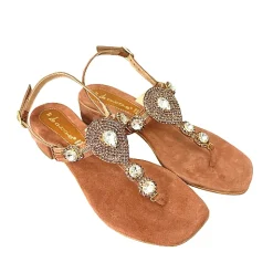 Scarpe di Maremma Sandalo Gioiello Infradito In Camoscio Corallo Rosa*Donna Sandali & Ciabatte