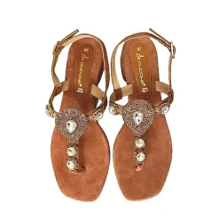 Scarpe di Maremma Sandalo Gioiello Infradito In Camoscio Corallo Rosa*Donna Sandali & Ciabatte
