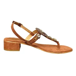 Scarpe di Maremma Sandalo Gioiello Infradito In Camoscio Corallo Rosa*Donna Sandali & Ciabatte