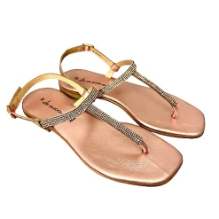 Scarpe di Maremma Sandalo Gioiello Infradito In Pelle Rosa Laminata*Donna Sandali & Ciabatte