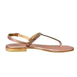 Scarpe di Maremma Sandalo Gioiello Infradito In Pelle Rosa Laminata*Donna Sandali & Ciabatte