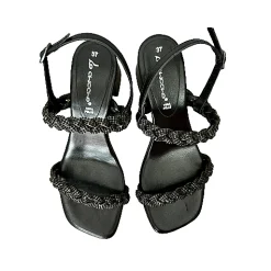 Scarpe di Maremma Sandalo Gioiello Nero In Pelle*Donna Sandali & Ciabatte