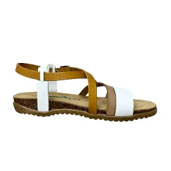 Scarpe di Maremma Sandalo In Pelle Bionatura Giallo E Bianco*Donna Sandali & Ciabatte