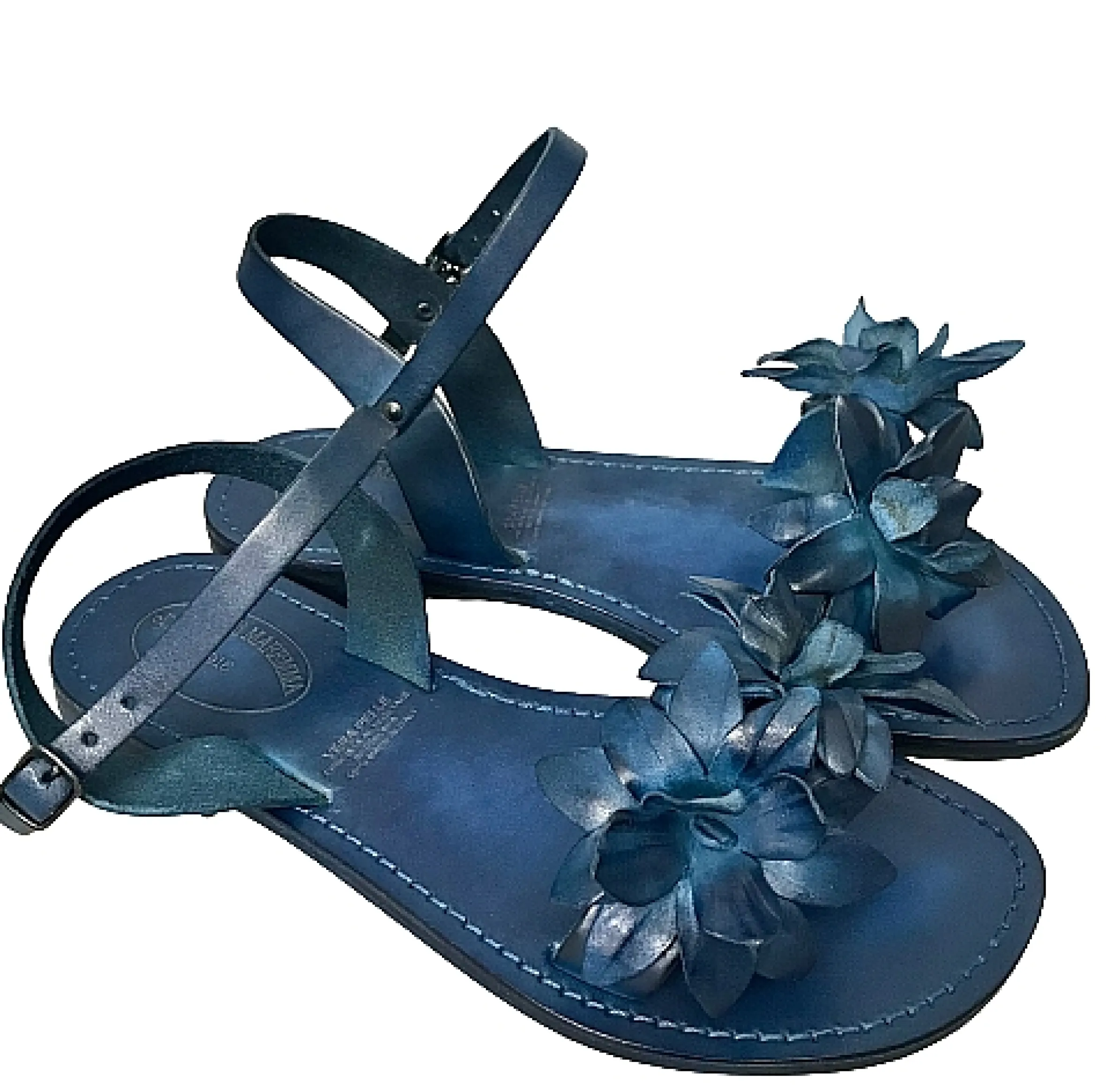 Scarpe di Maremma Sandalo In Pelle Blu Mod. Fiorenza*Donna Sandali & Ciabatte