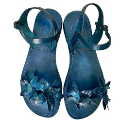 Scarpe di Maremma Sandalo In Pelle Blu Mod. Fiorenza*Donna Sandali & Ciabatte
