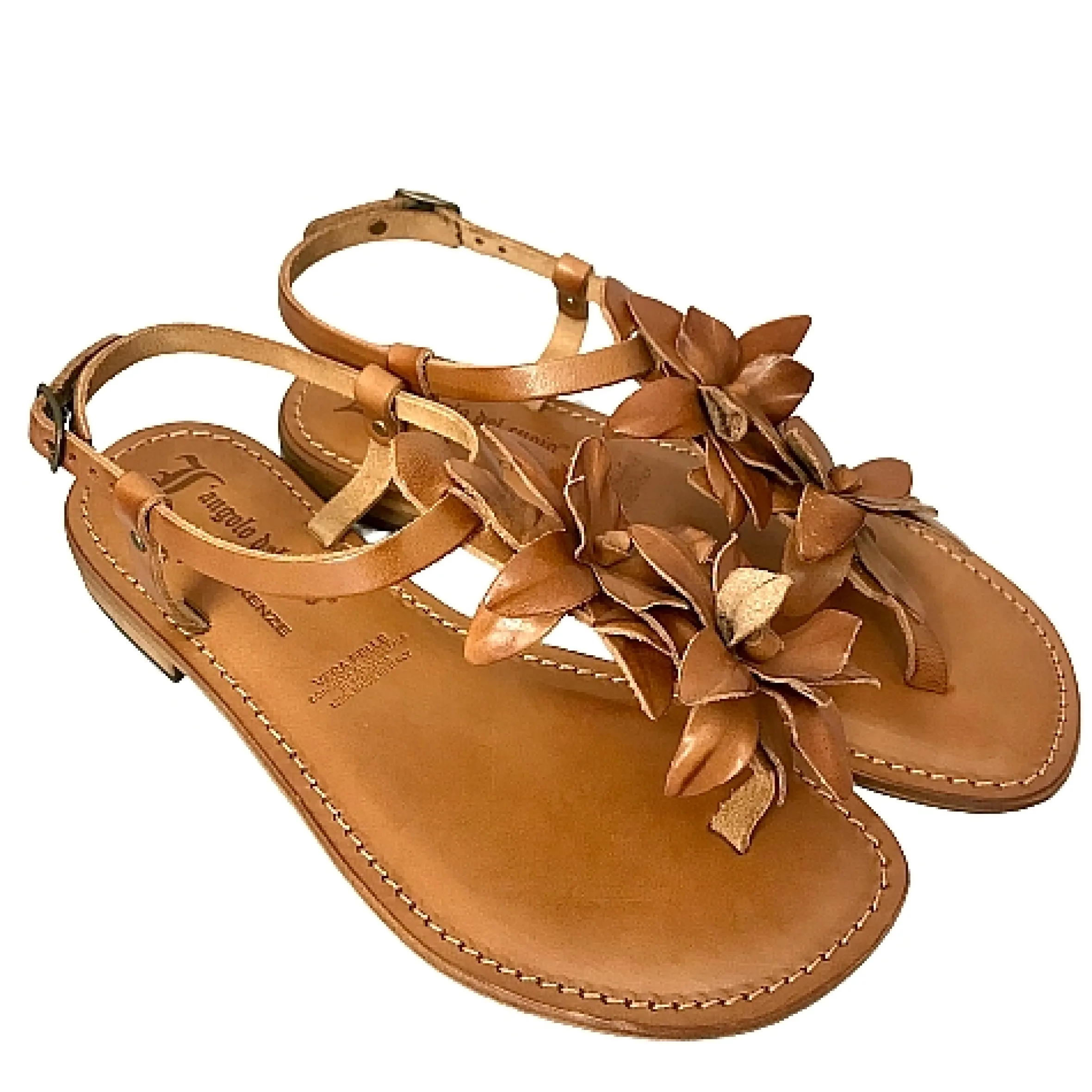 Scarpe di Maremma Sandalo In Pelle Cuoio Bruciato Mod. Federica*Donna Sandali & Ciabatte