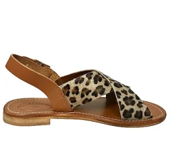Scarpe di Maremma Sandalo In Pelle E Cavallino Leopardato Mod. Lara*Donna Sandali & Ciabatte