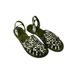 Scarpe di Maremma Sandalo In Pelle Intrecciata Verde Mod. Ibiza*Donna Sandali & Ciabatte