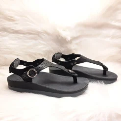 Scarpe di Maremma Sandalo Infradito In Pelle Cocco Nero*Donna Sandali & Ciabatte