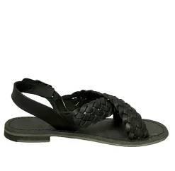 Scarpe di Maremma Sandalo Nero In Pelle Intrecciata A Mano Mod. 9923*Donna Sandali & Ciabatte