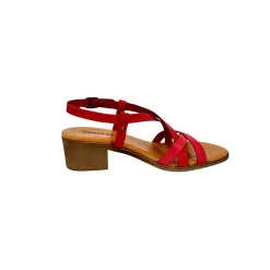 Scarpe di Maremma Sandalo Tacco 50 In Pelle Rosso*Donna Sandali & Ciabatte