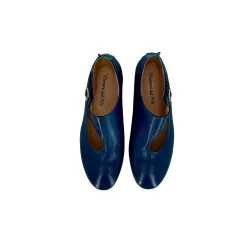 Scarpe di Maremma Scarpa Con Fibbia Artigianale In Pelle Tuffata Blu*Donna Scarpe Stringate