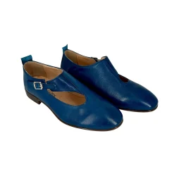 Scarpe di Maremma Scarpa Con Fibbia Artigianale In Pelle Tuffata Blu*Donna Scarpe Stringate