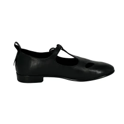 Scarpe di Maremma Scarpa Con Occhietti E Fibbia Artigianale In Pelle Tuffata Nera*Donna Scarpe Stringate
